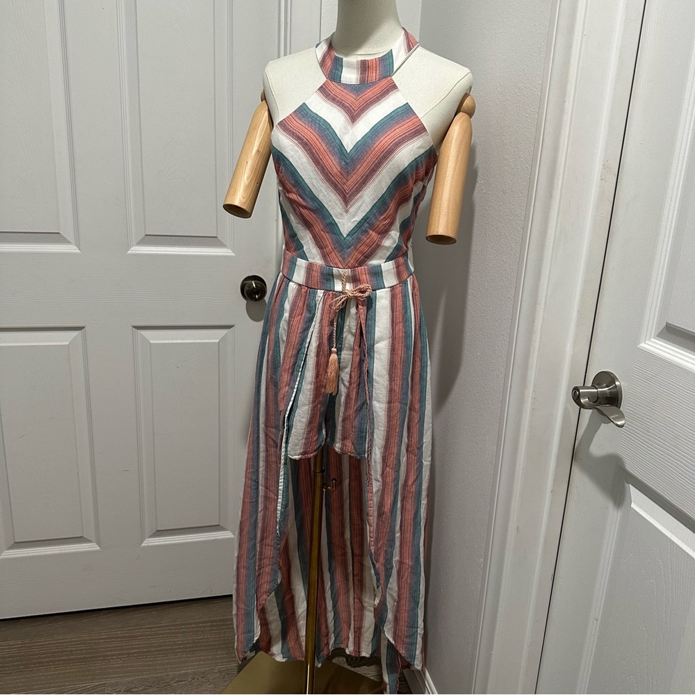 Striped Multicolor Sleeveless jumpsuit